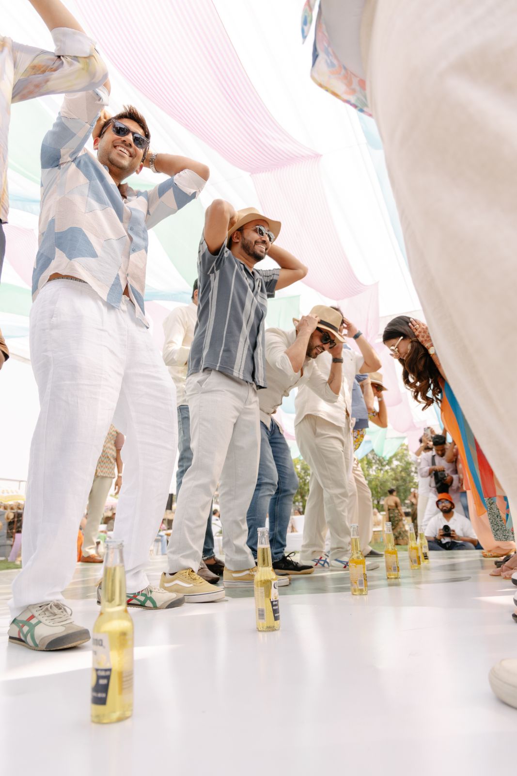 Friends dancing at the carnival