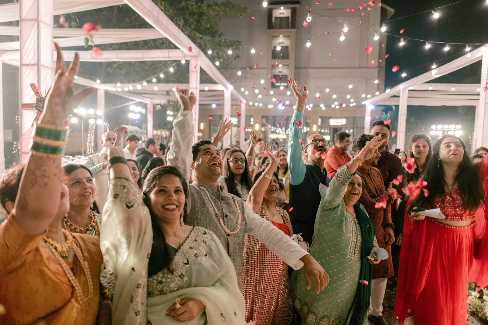 Guests dancing at the reception