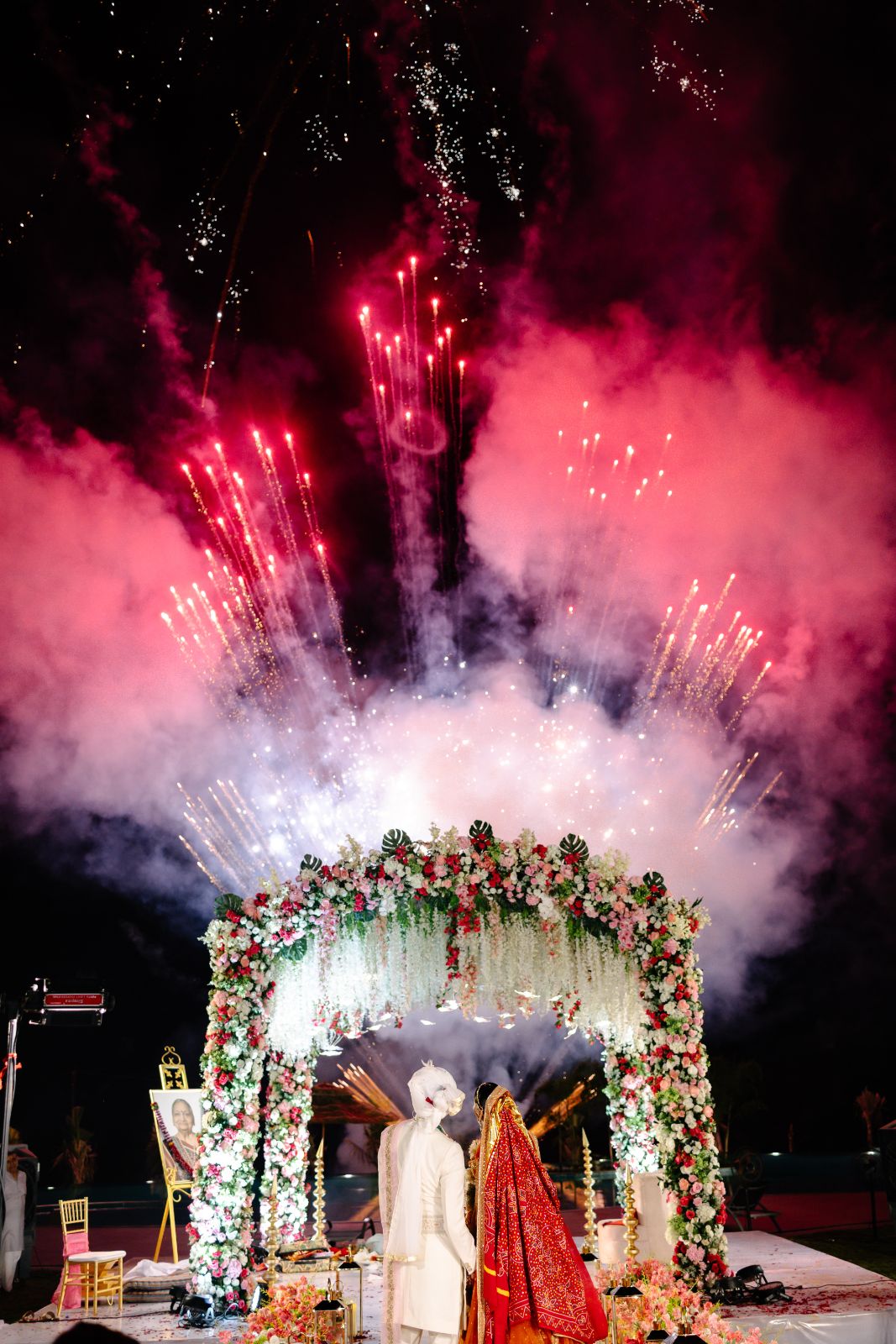 Fireworks over the mandap